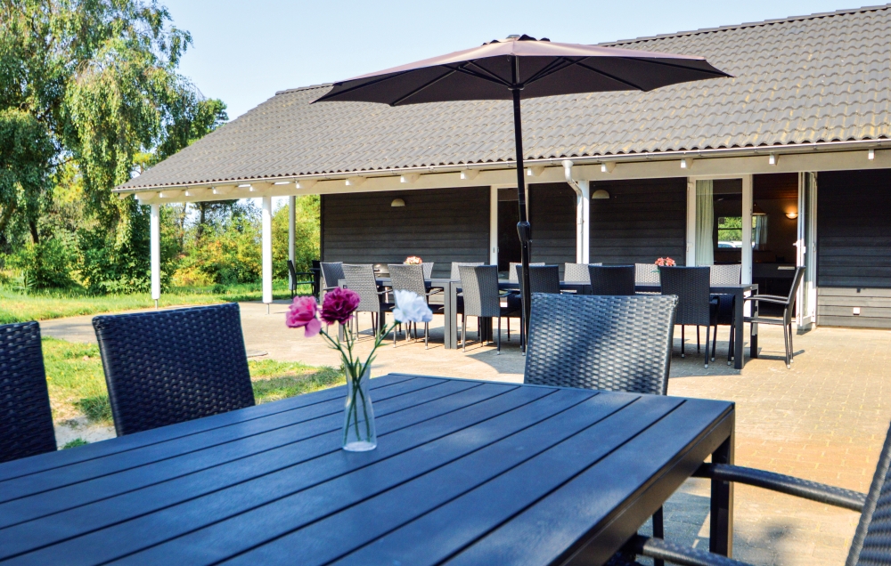 Genießen Sie einen Grillabend auf der Terrasse des Luxusferienhauses Nr. 571 in Südjütland