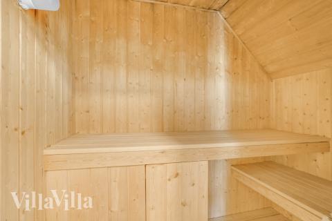 Genießen Sie die heiße Sauna im Luxusferienhaus Nr. 572 für 12 Personen