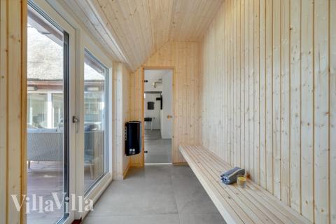 Das Luxusferienhaus Nr. 580 ist unter anderem mit einer schönen Sauna ausgestattet.