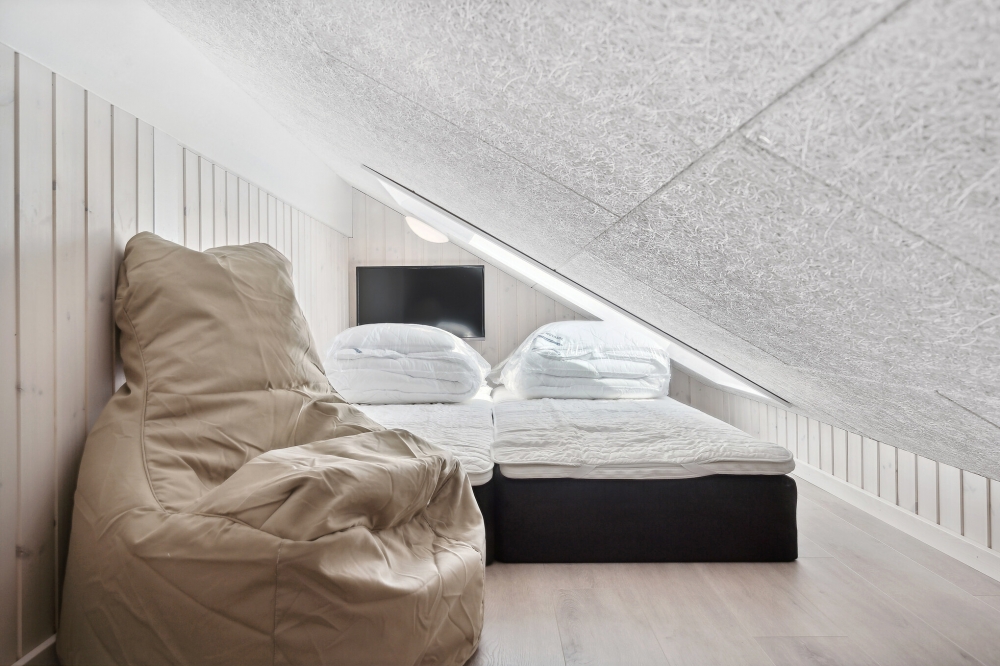 Einige der 18 Schlafgelegenheiten befinden sich im Luxusferienhaus Nr. 601 auf dem ausgebauten Dachboden