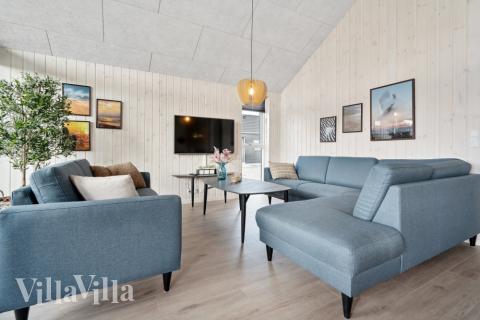 Die Couchecke im Luxusferienhaus Nr. 601 in Südjütland.