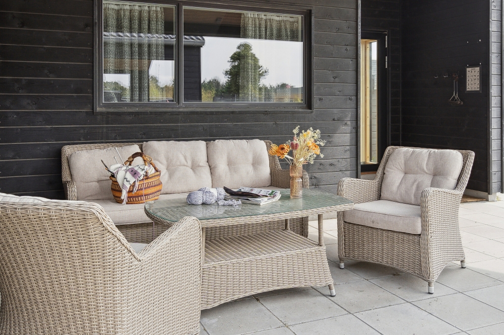 Genießen Sie einen Grillabend auf der Terrasse des Luxusferienhauses Nr. 601 in Südjütland