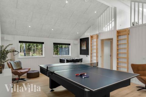 Das Luxusferienhaus 582 für 14 Personen hat einen großen Aktivitätsraum mit u. a. Billard und Darts