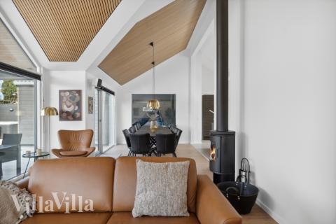 Die Couchecke im Luxusferienhaus Nr. 584 in Nordseeland.