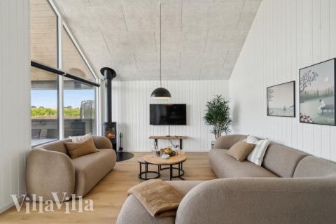 Die Couchecke im Luxusferienhaus Nr. 617 in Fünen und seine Inseln.