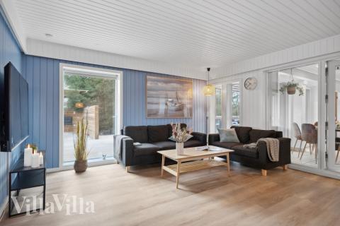 In der Sofalandschaft des Ferienhauses Nr. 623 kann man es richtig gemütlich machen.