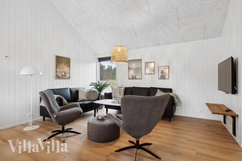 Die Couchecke im Luxusferienhaus Nr. 627 in Westjütland.