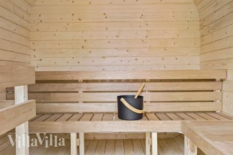 Das Luxusferienhaus Nr. 629 ist unter anderem mit einer schönen Sauna ausgestattet.