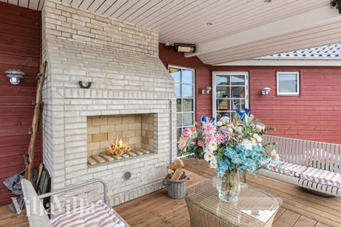 Genießen Sie einen Grillabend auf der Terrasse des Luxusferienhauses Nr. 629 in Südjütland