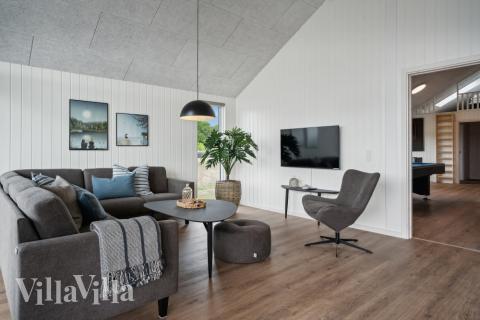 Die Couchecke im Luxusferienhaus Nr. 632 in Südjütland.