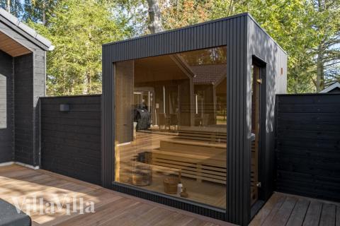 Genießen Sie die heiße Sauna im Luxusferienhaus Nr. 638 für 16 Personen