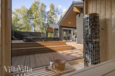 Das Luxusferienhaus Nr. 638 ist unter anderem mit einer schönen Sauna ausgestattet.