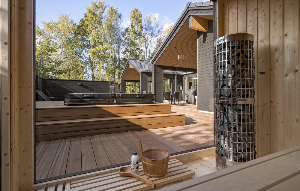 Das Luxusferienhaus Nr. 638 ist unter anderem mit einer schönen Sauna ausgestattet.