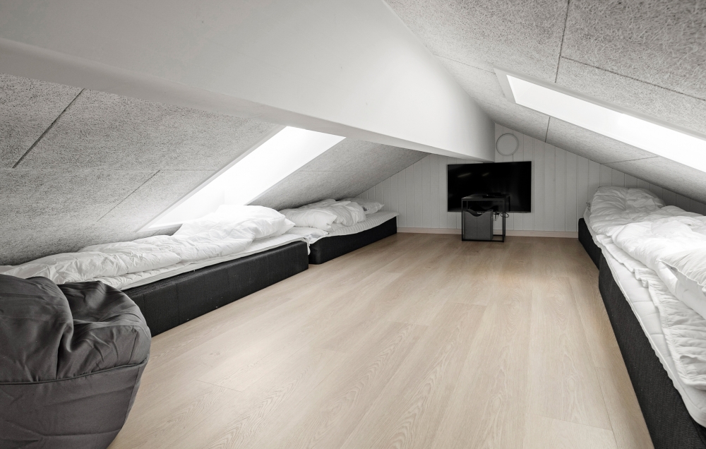 Einige der 16 Schlafgelegenheiten befinden sich im Luxusferienhaus Nr. 638 auf dem ausgebauten Dachboden