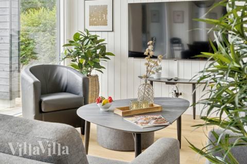 Die Couchecke im Luxusferienhaus Nr. 644 in Lolland/Falster/Mön.