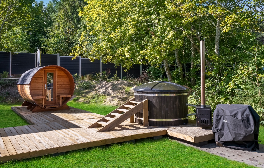 Das Luxusferienhaus Nr. 674 hat eine tolle Terrasse, die mit hochwertigen Gartenmöbeln für 26 Personen ausgestattet ist.