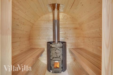 Genießen Sie die heiße Sauna im Luxusferienhaus Nr. 674 für 26 Personen