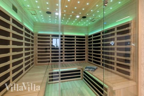 Genießen Sie die heiße Sauna im Luxusferienhaus Nr. 679 für 22 Personen