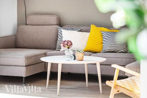 In der Sofalandschaft des Ferienhauses Nr. 682 kann man es richtig gemütlich machen.