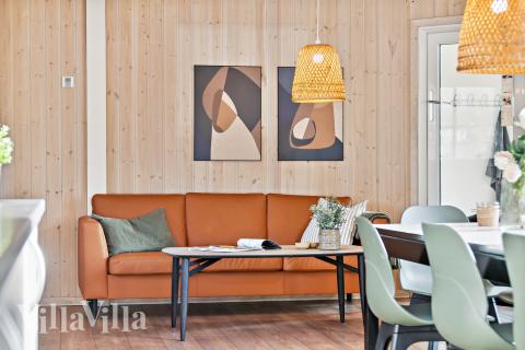 Die Couchecke im Luxusferienhaus Nr. 220 in Fünen und seine Inseln.