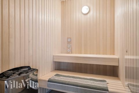 Genießen Sie die heiße Sauna im Luxusferienhaus Nr. 684 für 18 Personen