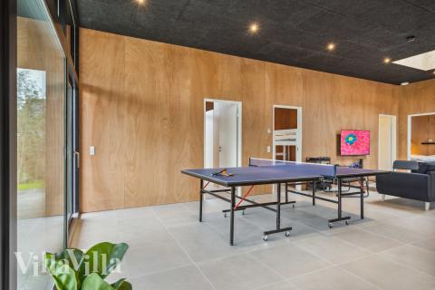 Neben den vielen schönen Stunden, die man im Poolbereich des Hauses verbringen kann, bietet das Luxusferienhaus 684 auch Spielevergnügen bei Billard/Tischtennis und Darts