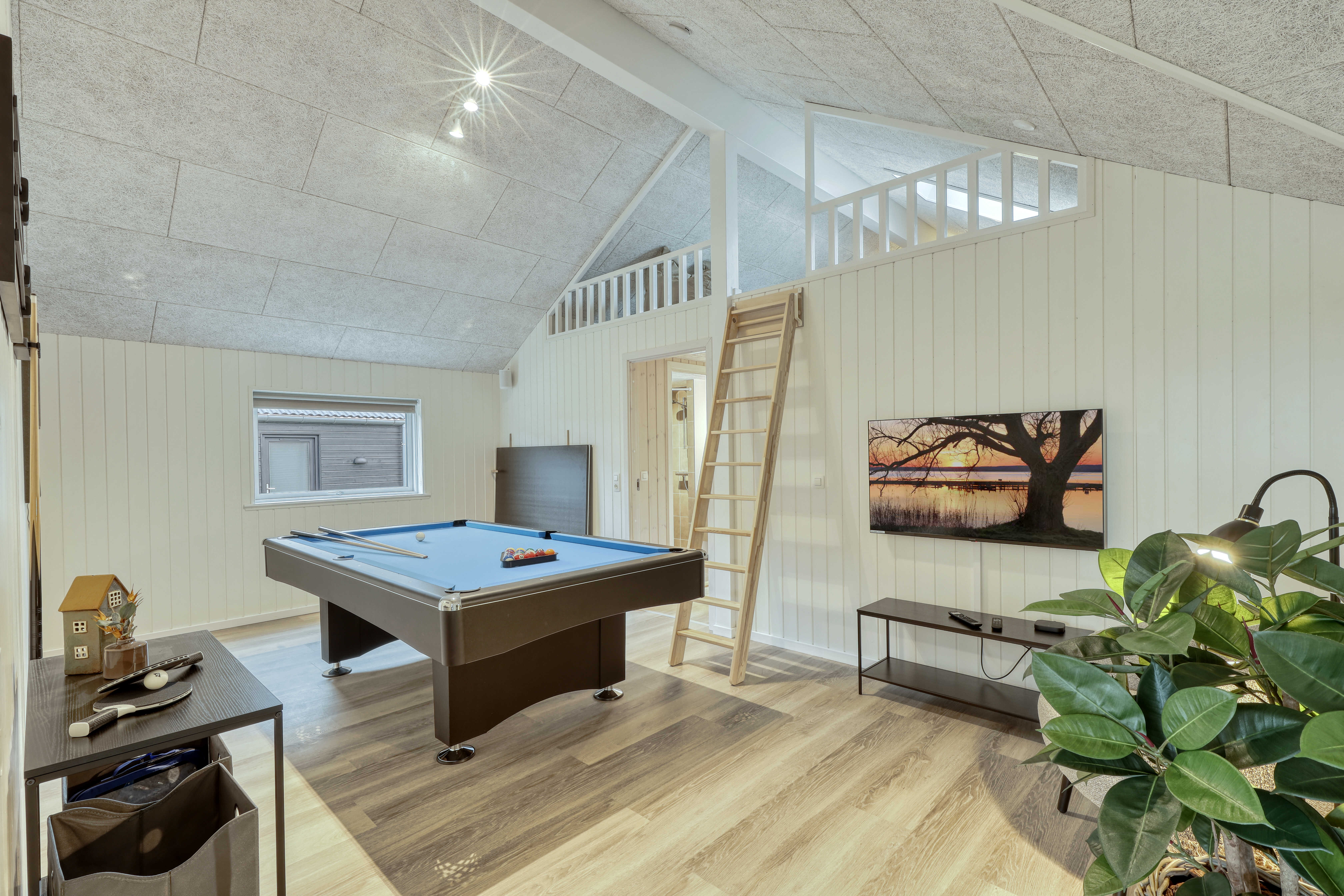 Neben den vielen schönen Stunden, die man im Poolbereich des Hauses verbringen kann, bietet das Luxusferienhaus 768 auch Spielevergnügen bei Billard/Tischtennis und Darts