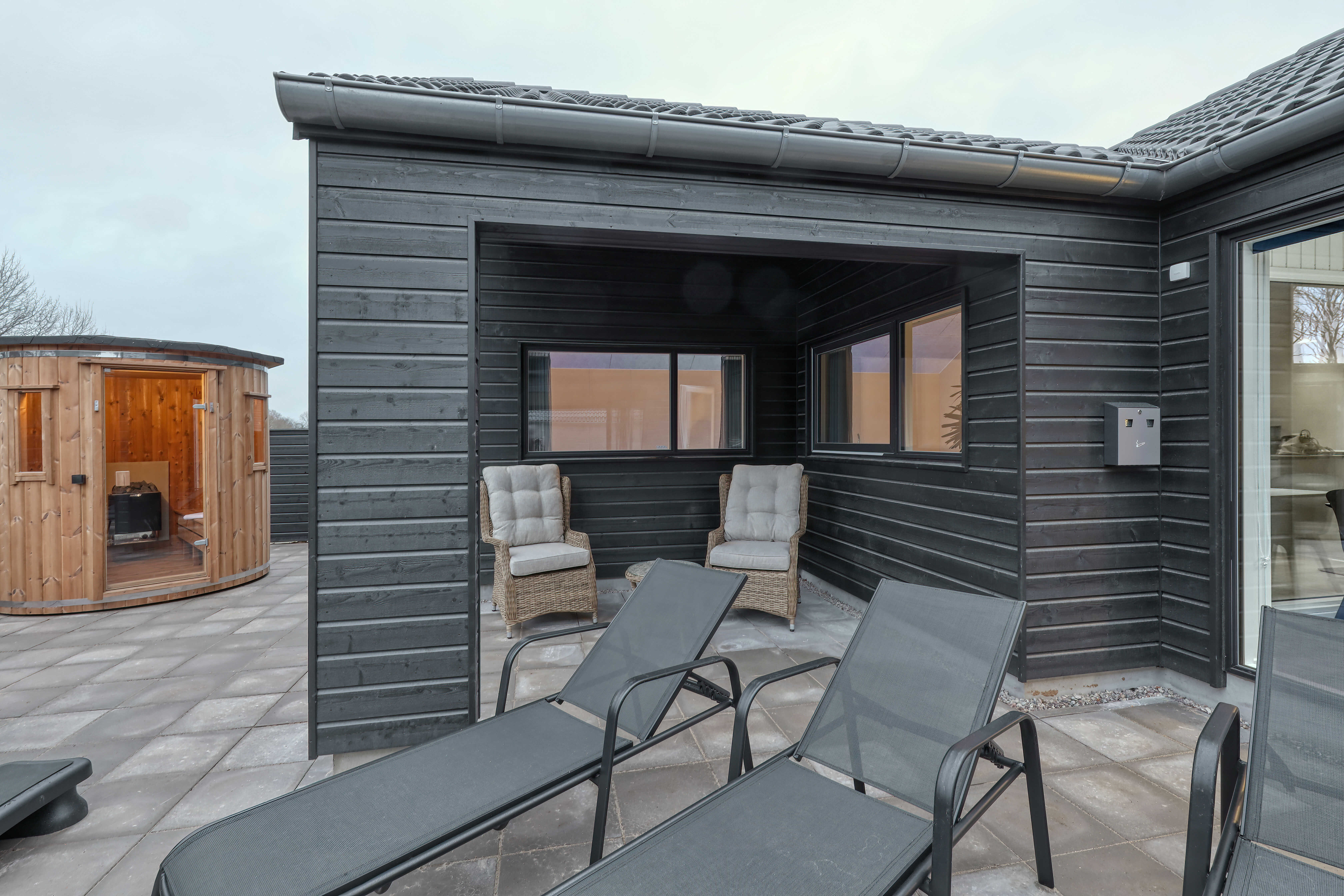 Das Luxusferienhaus Nr. 761 hat eine tolle Terrasse, die mit hochwertigen Gartenmöbeln für 16 Personen ausgestattet ist.
