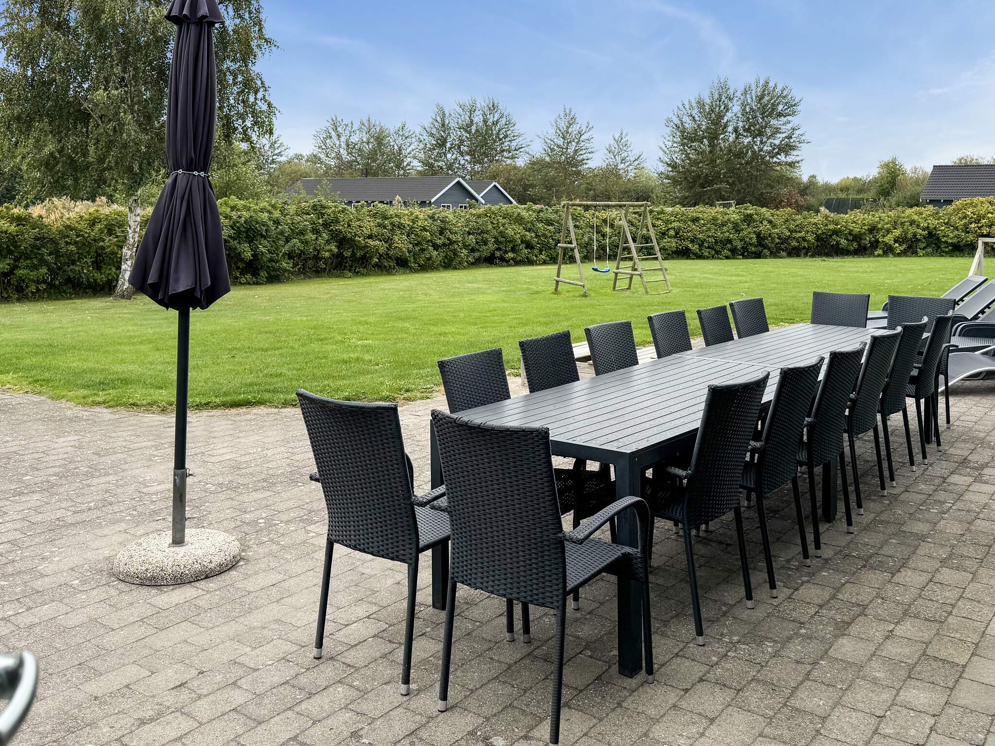 Das Luxusferienhaus Nr. 218 hat eine tolle Terrasse, die mit hochwertigen Gartenmöbeln für 18 Personen ausgestattet ist.