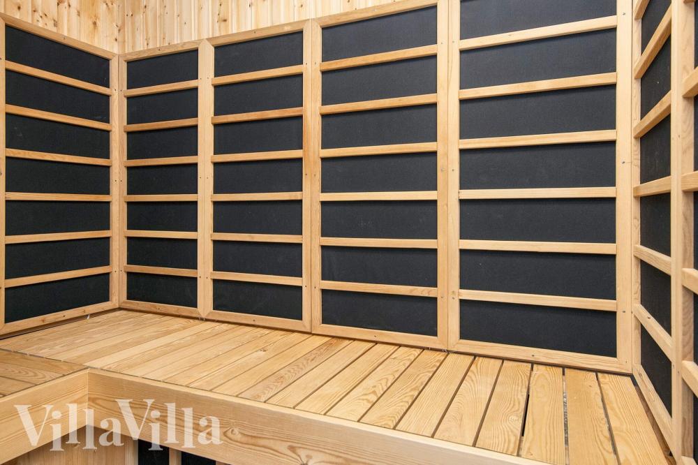 Genießen Sie die heiße Sauna im Luxusferienhaus Nr. 690 für 20 Personen