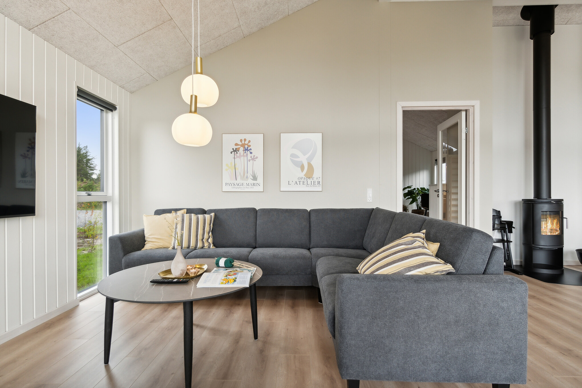 Die Couchecke im Luxusferienhaus Nr. 667 in Fünen und seine Inseln.