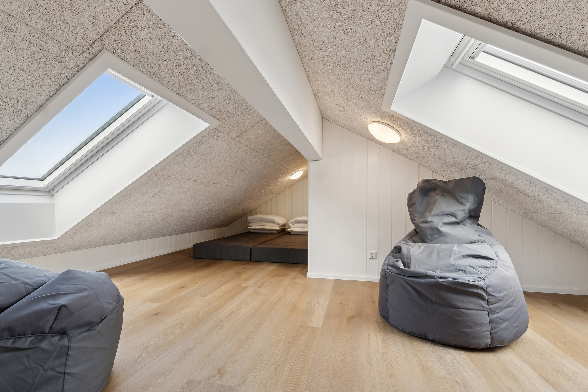 Einige der 14 Schlafgelegenheiten befinden sich im Luxusferienhaus Nr. 665 auf dem ausgebauten Dachboden