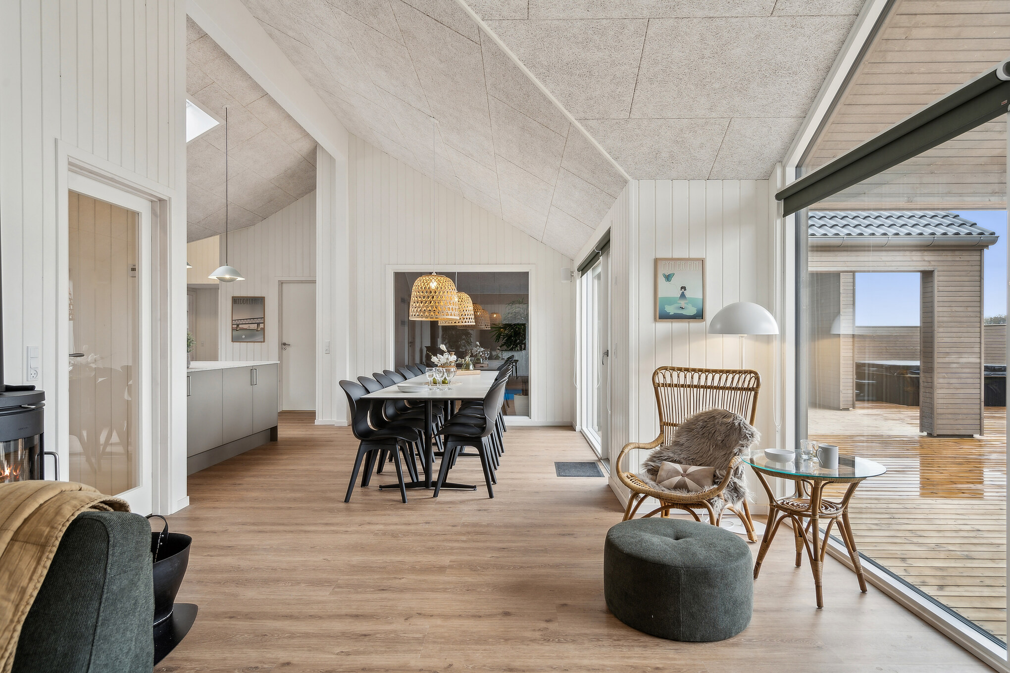 Der Aufenthaltsraum bietet Platz für 14 Personen, wenn ihr das Ferienhaus 648 in Fünen und seine Inseln besucht.