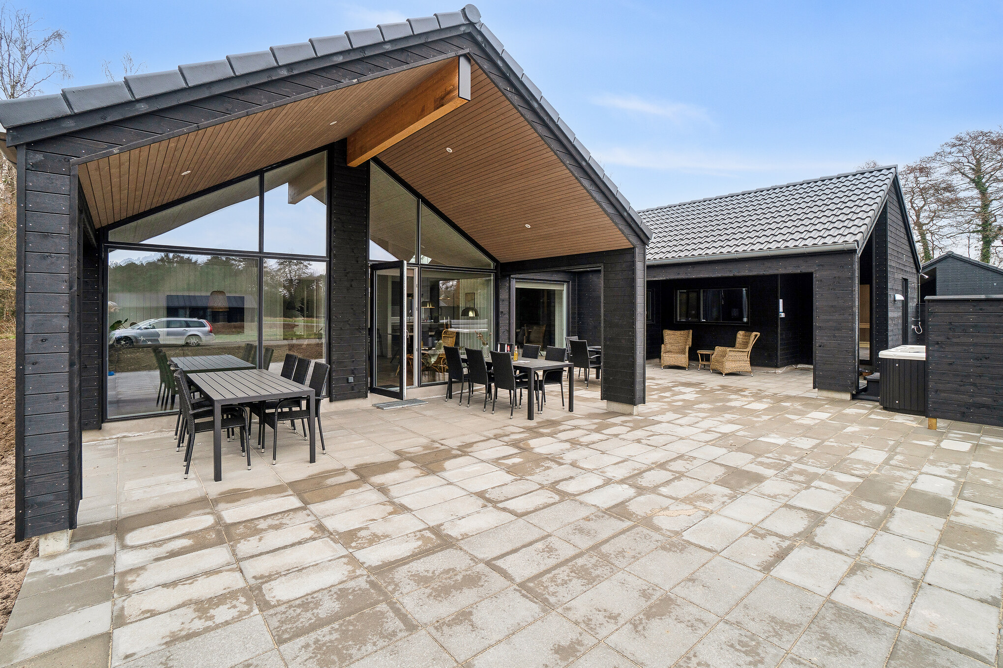 Das Luxusferienhaus Nr. 621 hat eine tolle Terrasse, die mit hochwertigen Gartenmöbeln für 16 Personen ausgestattet ist.