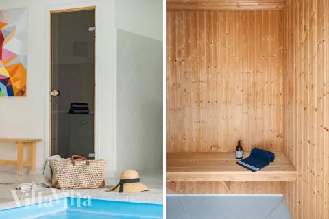 Genießen Sie die heiße Sauna im Luxusferienhaus Nr. 339 für 16 Personen