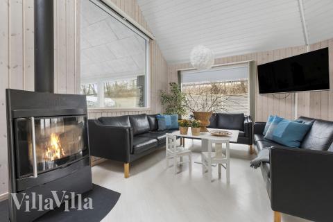 Die Couchecke im Luxusferienhaus Nr. 339 in Nordseeland.