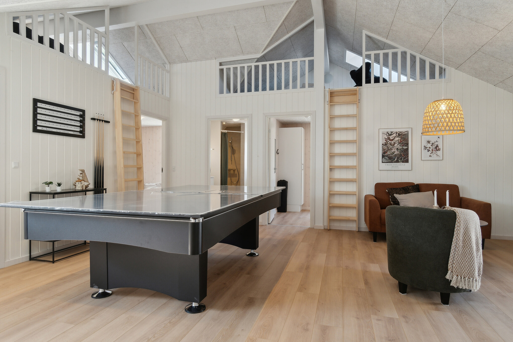 Das Luxusferienhaus 803 für 16 Personen hat einen großen Aktivitätsraum mit u. a. Billard und Darts