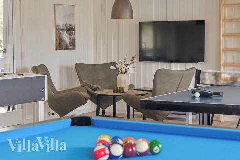 Das Luxusferienhaus 659 für 20 Personen hat einen großen Aktivitätsraum mit u. a. Billard und Darts