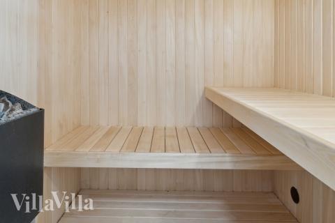 Genießen Sie die heiße Sauna im Luxusferienhaus Nr. 689 für 10 Personen