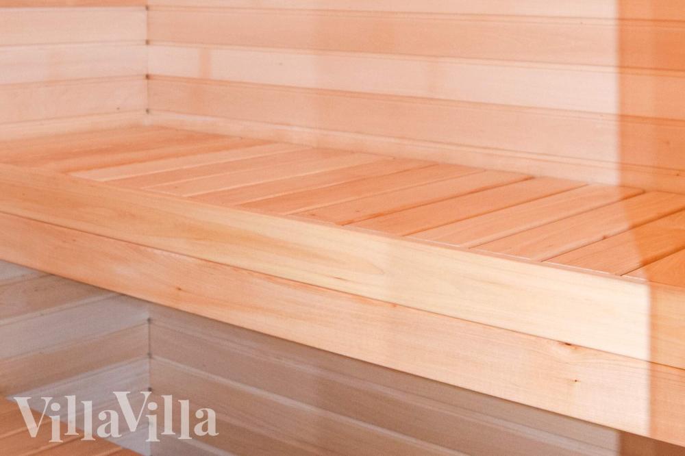 Genießen Sie die heiße Sauna im Luxusferienhaus Nr. 908 für 14 Personen