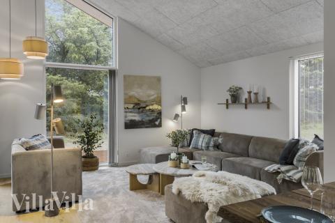 Die Couchecke im Luxusferienhaus Nr. 683 in Nordjütland.