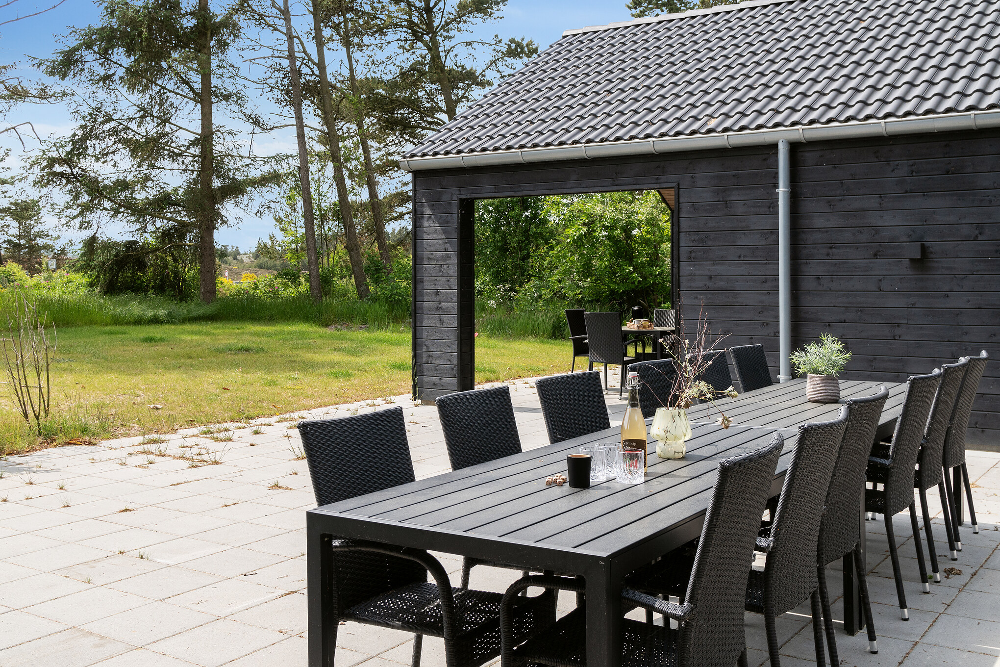 Das Luxusferienhaus Nr. 627 hat eine tolle Terrasse, die mit hochwertigen Gartenmöbeln für 20 Personen ausgestattet ist.
