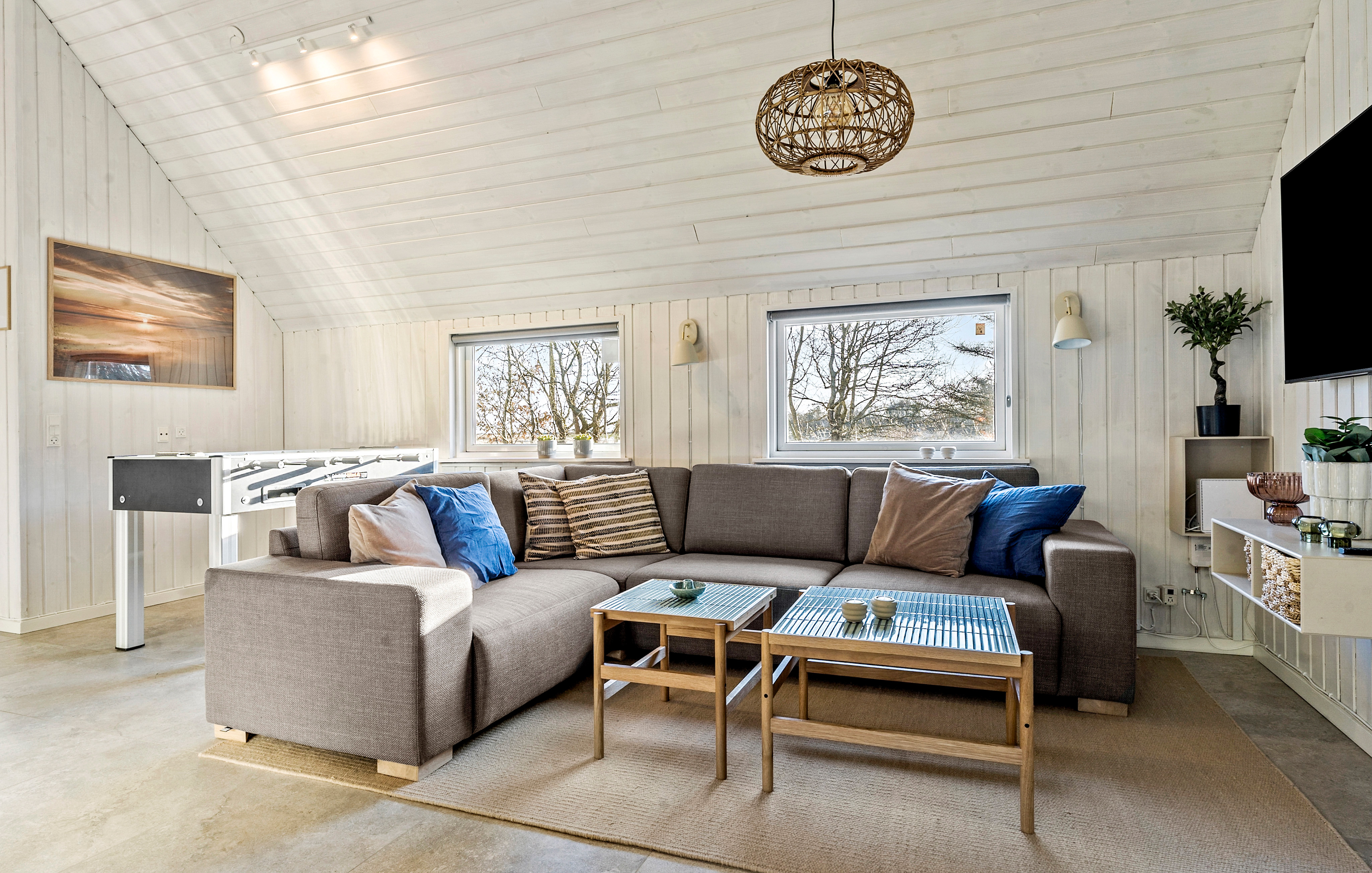 Aktivitätsraum im Luxusferienhaus Nr. 182 mit 8 Schlafzimmern und Platz für 20 Gäste.