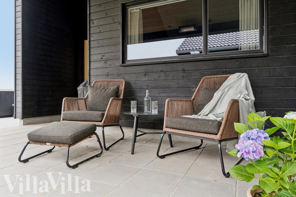 Genießen Sie einen Grillabend auf der Terrasse des Luxusferienhauses Nr. 668 in Fünen und seine Inseln