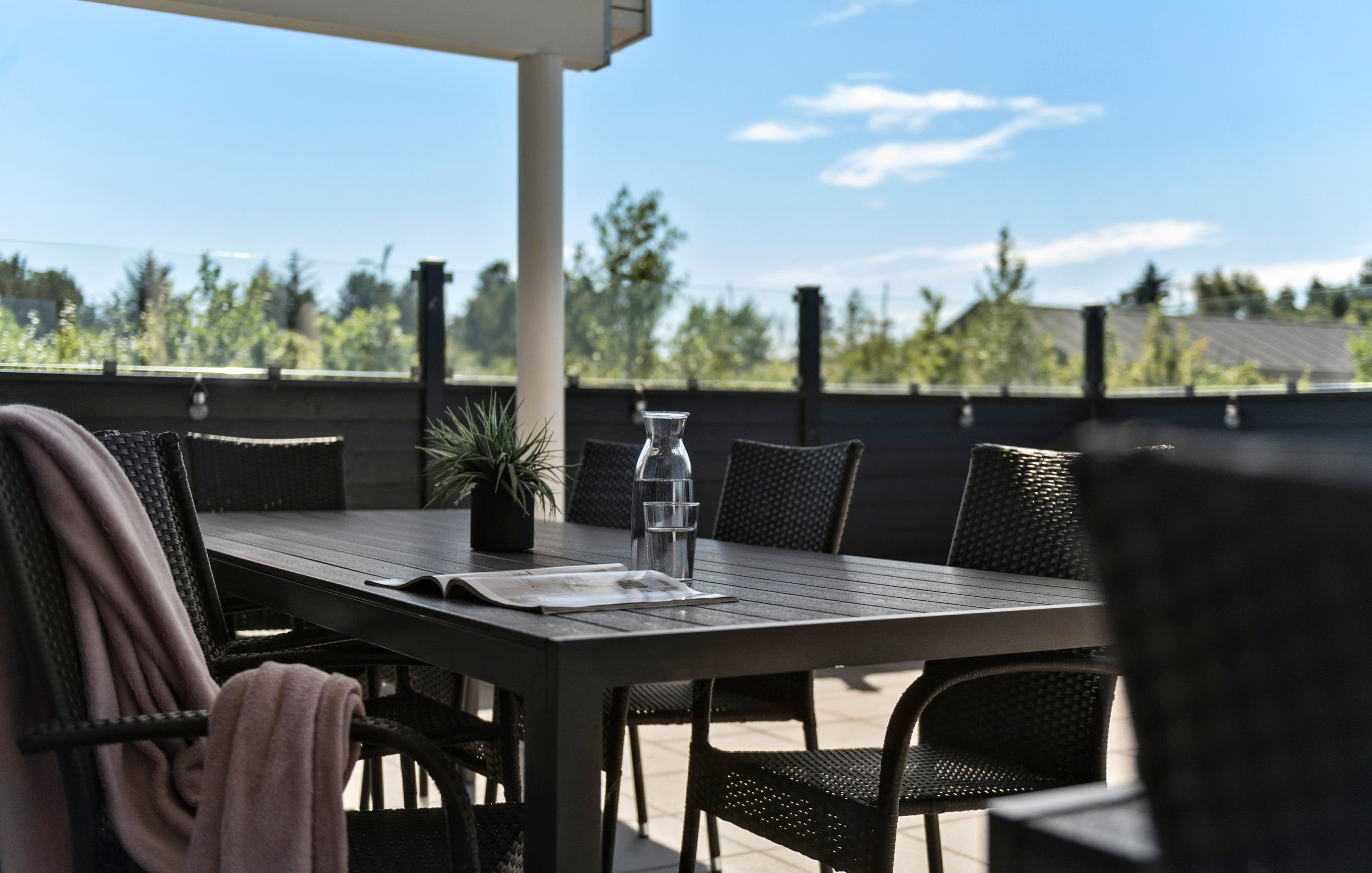 Das Luxusferienhaus Nr. 475 hat eine tolle Terrasse, die mit hochwertigen Gartenmöbeln für 18 Personen ausgestattet ist.