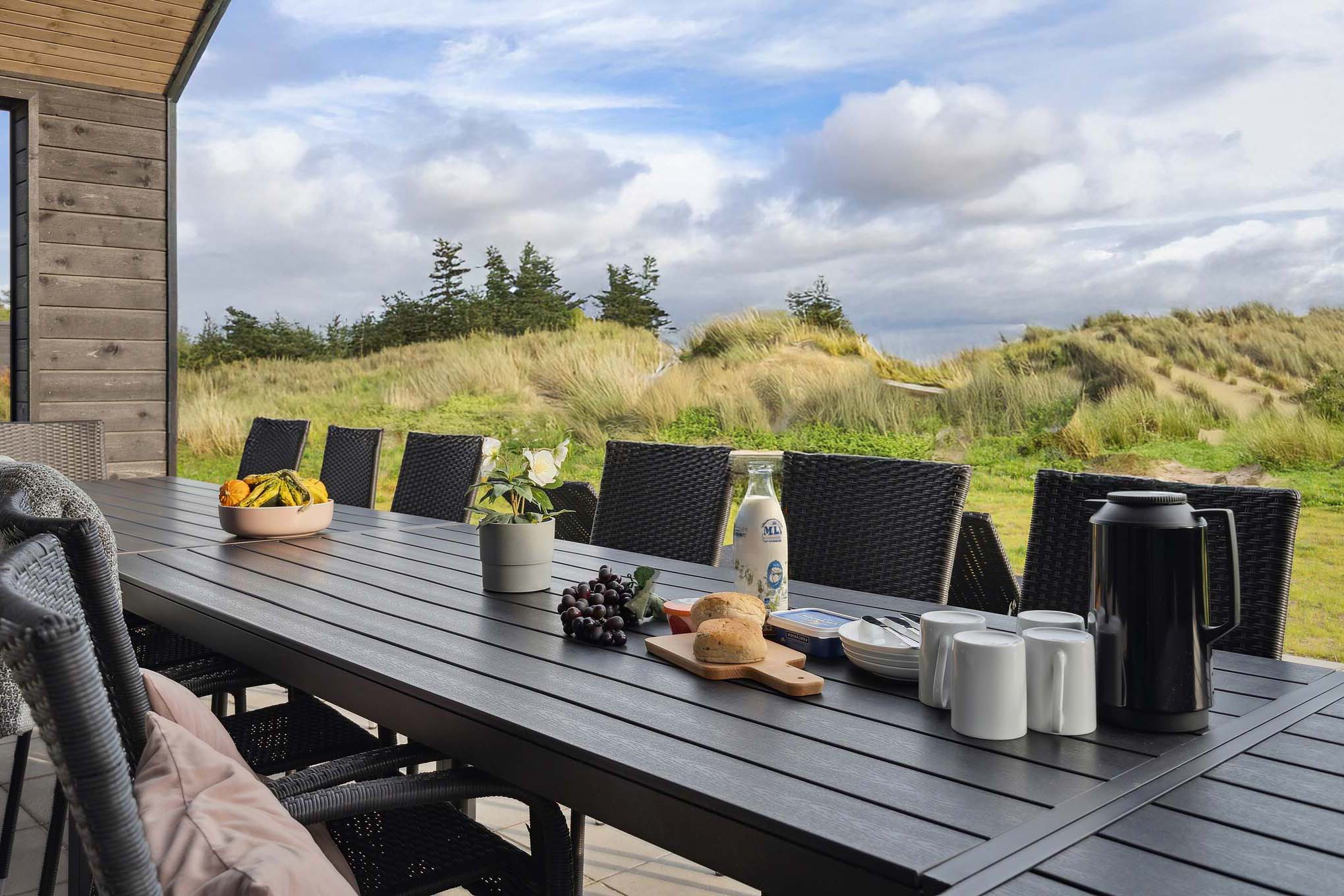 Das Luxusferienhaus Nr. 902 hat eine tolle Terrasse, die mit hochwertigen Gartenmöbeln für 18 Personen ausgestattet ist.