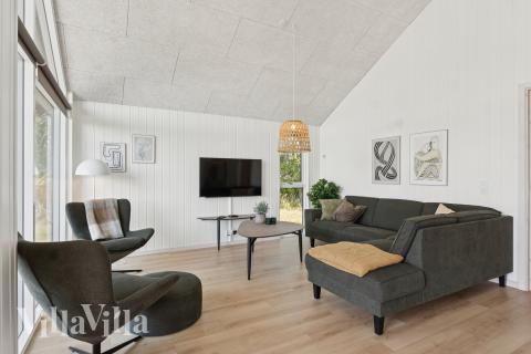 Die Couchecke im Luxusferienhaus Nr. 616 in Fünen und seine Inseln.