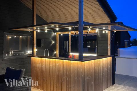 Auf der Terrasse des Ferienhauses Nr. 656 ist Platz für 20 Personen.