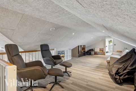 Einige der 36 Schlafgelegenheiten befinden sich im Luxusferienhaus Nr. 686 auf dem ausgebauten Dachboden