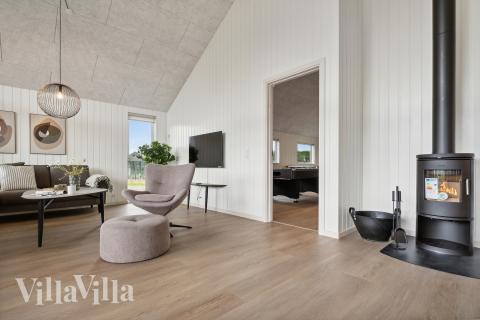 Die Couchecke im Luxusferienhaus Nr. 907 in Fünen und seine Inseln.